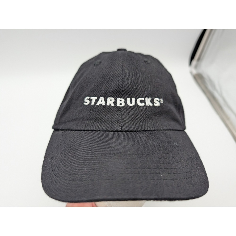 Starbucks Coffee Company Black Cotton Baseball Cap Hat Adjustable Hook and Loop